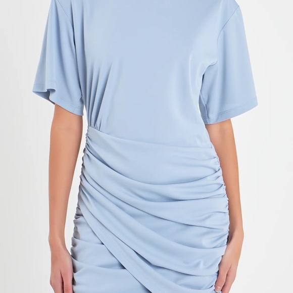 Blue Ruched Dress - Picture 2 of 3